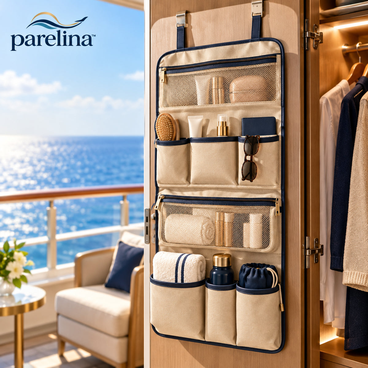 parelina™ Coastal Cabin Hanging Organizer — featured lifestyle image