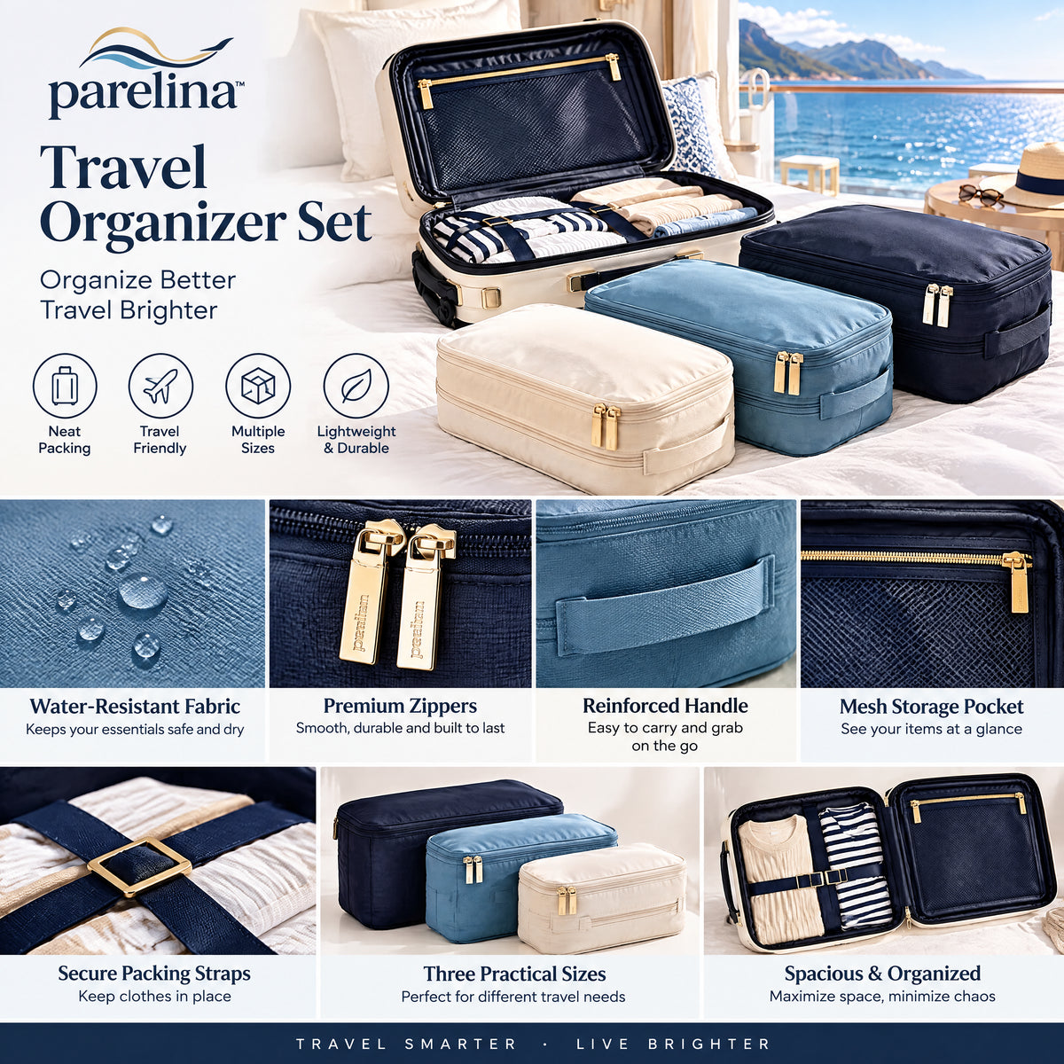 parelina™ Coastal Compression Packing Cube Set — image 4