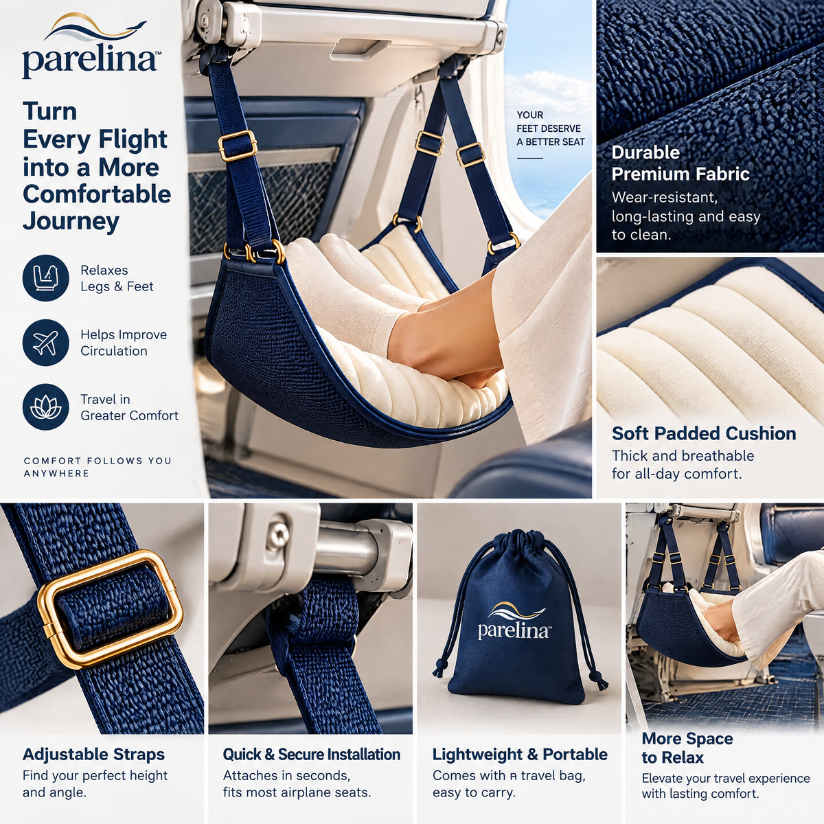 parelina™ Elevate Airplane Foot Hammock — image 3
